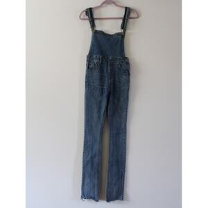 Philipp Plein Denim Overalls Dungarees Raw Hem Low Back XS-S